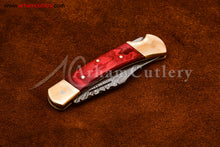 Cargar imagen en el visor de la galería, Custom Handmade Damascus Steel Blade, Back Lock, Folding Knife by Arham Cutlery | A-51 - Arham Cutlery
