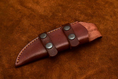Custom Handmade Damascus Steel Fixed Blade Hunting Skinning Knife With Leather Sheath by Arham Cutlery | A-85 - Arham Cutlery