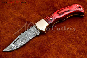 Custom Handmade Damascus Steel Blade, Back Lock, Folding Knife by Arham Cutlery | A-09 - Arham Cutlery