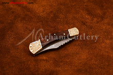 Cargar imagen en el visor de la galería, Custom Handmade Damascus Steel Blade, Back Lock, Folding Knife by Arham Cutlery | A-56 - Arham Cutlery
