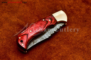 Custom Handmade Damascus Steel Blade, Back Lock, Folding Knife by Arham Cutlery | A-09 - Arham Cutlery