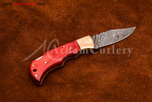 Lade das Bild in den Galerie-Viewer, Custom Handmade Damascus Steel Blade, Back Lock, Folding Knife by Arham Cutlery | A-66 - Arham Cutlery
