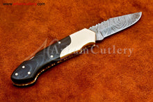 Cargar imagen en el visor de la galería, Custom Handmade Damascus Steel Blade, Back Lock, Folding Knife by Arham Cutlery | A-17 - Arham Cutlery
