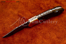 Cargar imagen en el visor de la galería, Custom Handmade Damascus Steel Blade, Back Lock, Folding Knife by Arham Cutlery | A-17 - Arham Cutlery
