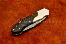 Cargar imagen en el visor de la galería, Custom Handmade Damascus Steel Blade, Back Lock, Folding Knife by Arham Cutlery | A-17 - Arham Cutlery
