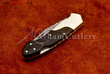 Cargar imagen en el visor de la galería, Custom Handmade Damascus Steel Blade, Back Lock, Folding Knife by Arham Cutlery | A-17 - Arham Cutlery
