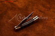 Cargar imagen en el visor de la galería, Custom Handmade Damascus Steel Blade, Back Lock, Folding Knife by Arham Cutlery | A-61 - Arham Cutlery
