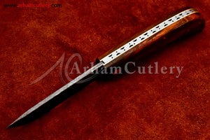 Custom Handmade Damascus Steel Blade, Folding Knife by Arham Cutlery | A-07 - Arham Cutlery