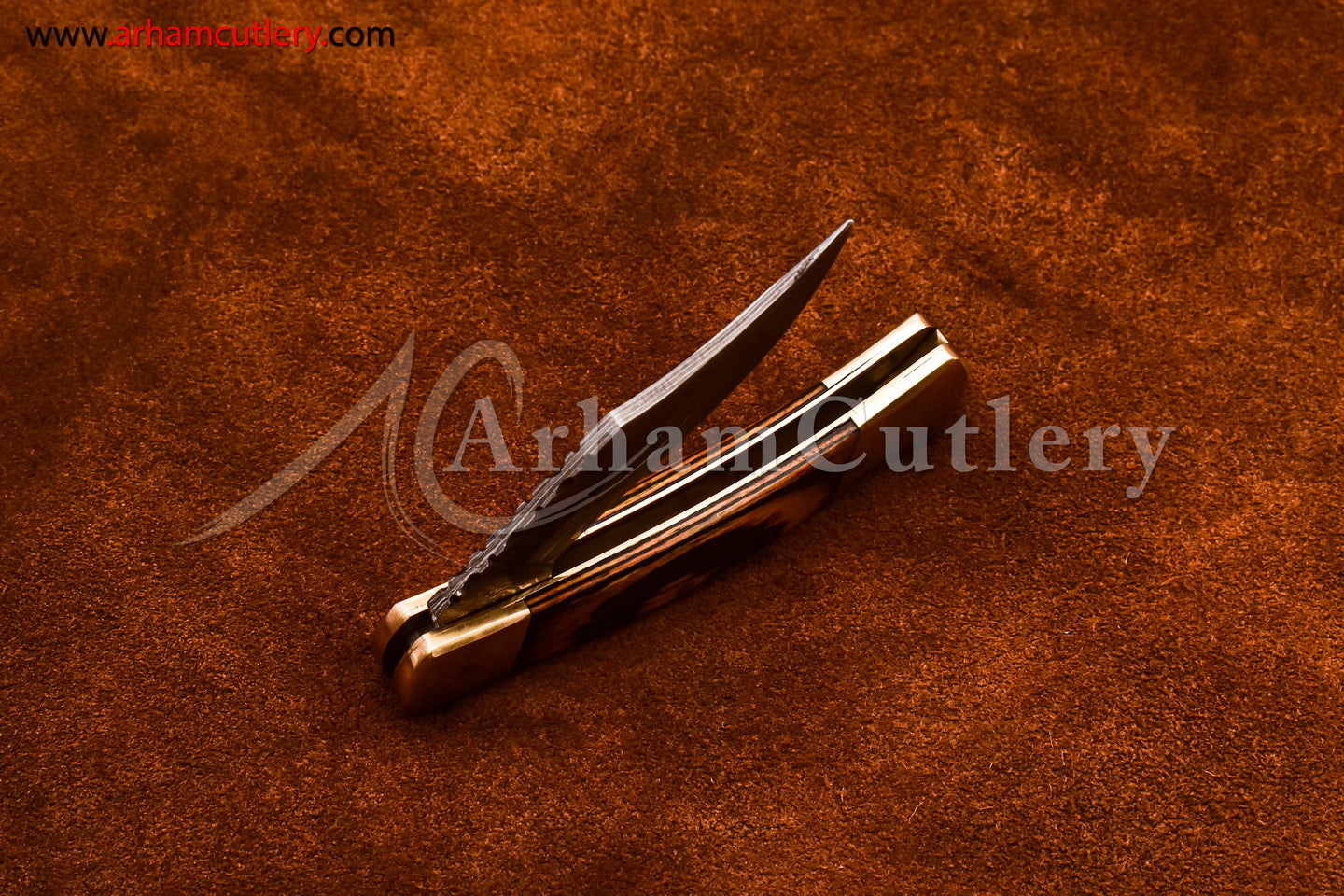 Custom Handmade Damascus Steel Blade, Back Lock, Folding Knife by Arham Cutlery | A-53 - Arham Cutlery