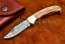 Lade das Bild in den Galerie-Viewer, Custom Handmade Damascus Steel Blade, Back Lock, Folding Knife by Arham Cutlery | A-01 - Arham Cutlery
