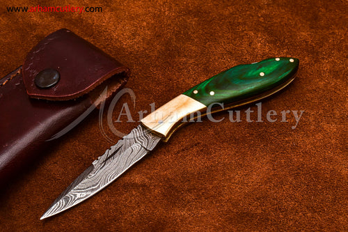 Custom Handmade Damascus Steel Blade, Back Lock, Folding Knife by Arham Cutlery | A-52 - Arham Cutlery