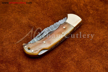 Lade das Bild in den Galerie-Viewer, Custom Handmade Damascus Steel Blade, Back Lock, Folding Knife by Arham Cutlery | A-01 - Arham Cutlery
