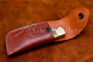 Custom Handmade Damascus Steel Blade, Back Lock, Folding Knife by Arham Cutlery | A-01 - Arham Cutlery