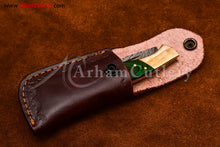 Cargar imagen en el visor de la galería, Custom Handmade Damascus Steel Blade, Back Lock, Folding Knife by Arham Cutlery | A-52 - Arham Cutlery

