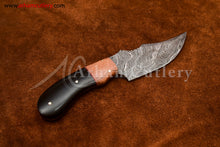 Load image into Gallery viewer, Custom Handmade Damascus Steel Fixed Blade Hunting Skinning Knife With Leather Sheath by Arham Cutlery | A-70 - Arham Cutlery
