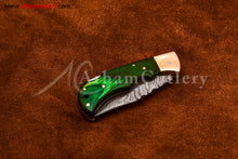 Cargar imagen en el visor de la galería, Custom Handmade Damascus Steel Blade, Back Lock, Folding Knife by Arham Cutlery | A-62 - Arham Cutlery
