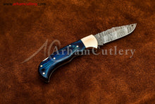 Lade das Bild in den Galerie-Viewer, Custom Handmade Damascus Steel Blade, Back Lock, Folding Knife by Arham Cutlery | A-02 - Arham Cutlery
