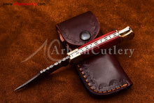 Cargar imagen en el visor de la galería, Custom Handmade Damascus Steel Blade, Back Lock, Folding Knife by Arham Cutlery | A-64 - Arham Cutlery
