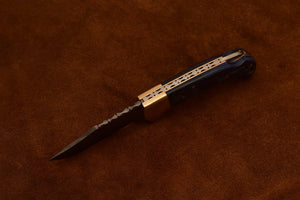 Custom Handmade Damascus Steel Blade, Back Lock, Folding Knife by Arham Cutlery | A-02 - Arham Cutlery