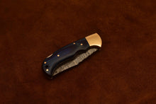 Lade das Bild in den Galerie-Viewer, Custom Handmade Damascus Steel Blade, Back Lock, Folding Knife by Arham Cutlery | A-02 - Arham Cutlery
