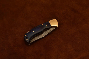 Custom Handmade Damascus Steel Blade, Back Lock, Folding Knife by Arham Cutlery | A-02 - Arham Cutlery