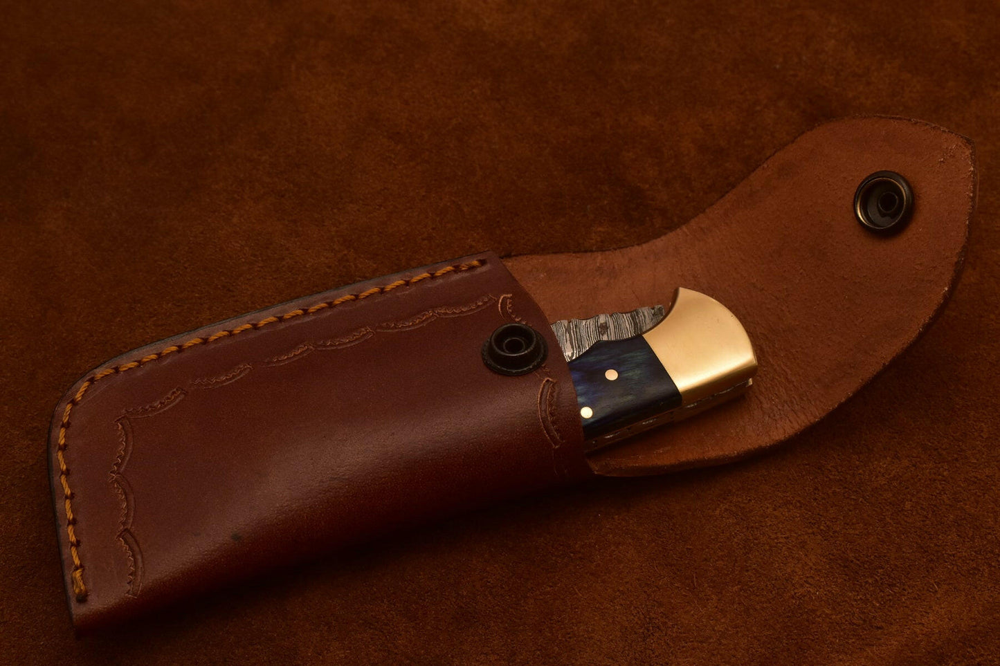 Custom Handmade Damascus Steel Blade, Back Lock, Folding Knife by Arham Cutlery | A-02 - Arham Cutlery