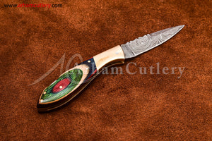 Custom Handmade Damascus Steel Blade, Back Lock, Folding Knife by Arham Cutlery | A-60 - Arham Cutlery