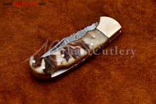 Cargar imagen en el visor de la galería, Custom Handmade Damascus Steel Blade, Back Lock, Folding Knife by Arham Cutlery | A-47 - Arham Cutlery
