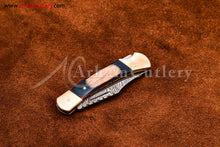 Cargar imagen en el visor de la galería, Custom Handmade Damascus Steel Blade, Back Lock, Folding Knife by Arham Cutlery | A-54 - Arham Cutlery
