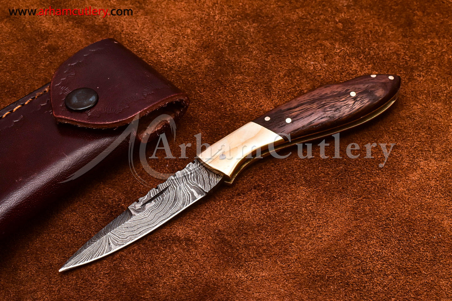 Custom Handmade Damascus Steel Blade, Back Lock, Folding Knife by Arham Cutlery | A-58 - Arham Cutlery