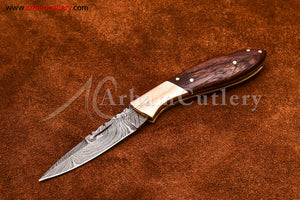 Custom Handmade Damascus Steel Blade, Back Lock, Folding Knife by Arham Cutlery | A-58 - Arham Cutlery