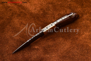 Custom Handmade Damascus Steel Blade, Back Lock, Folding Knife by Arham Cutlery | A-58 - Arham Cutlery
