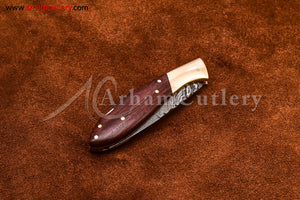 Custom Handmade Damascus Steel Blade, Back Lock, Folding Knife by Arham Cutlery | A-58 - Arham Cutlery