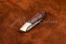 Cargar imagen en el visor de la galería, Custom Handmade Damascus Steel Blade, Back Lock, Folding Knife by Arham Cutlery | A-58 - Arham Cutlery
