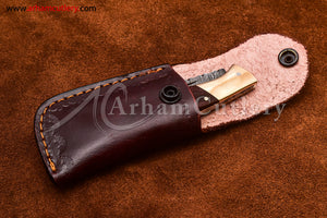Custom Handmade Damascus Steel Blade, Back Lock, Folding Knife by Arham Cutlery | A-58 - Arham Cutlery