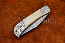 Cargar imagen en el visor de la galería, Custom Handmade Damascus Steel Blade, Back Lock, Folding Knife by Arham Cutlery | A-30 - Arham Cutlery
