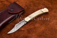 Cargar imagen en el visor de la galería, Custom Handmade Damascus Steel Blade, Back Lock, Folding Knife by Arham Cutlery | A-65 - Arham Cutlery
