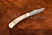 Cargar imagen en el visor de la galería, Custom Handmade Damascus Steel Blade, Back Lock, Folding Knife by Arham Cutlery | A-65 - Arham Cutlery
