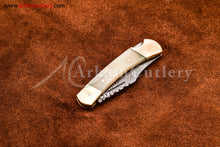 Cargar imagen en el visor de la galería, Custom Handmade Damascus Steel Blade, Back Lock, Folding Knife by Arham Cutlery | A-65 - Arham Cutlery
