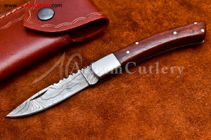 Custom Handmade Damascus Steel Blade, Back Lock, Folding Knife by Arham Cutlery | A-16 - Arham Cutlery