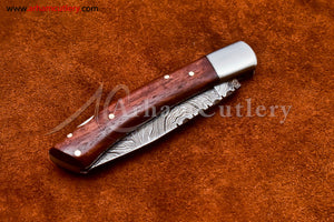 Custom Handmade Damascus Steel Blade, Back Lock, Folding Knife by Arham Cutlery | A-16 - Arham Cutlery