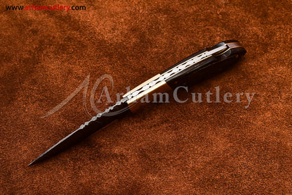 Custom Handmade Damascus Steel Blade, Back Lock, Folding Knife by Arham Cutlery | A-57 - Arham Cutlery