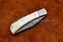 Cargar imagen en el visor de la galería, Custom Handmade Damascus Steel Blade, Back Lock, Folding Knife by Arham Cutlery | A-35 - Arham Cutlery
