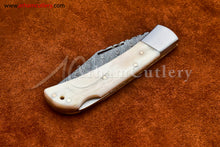 Cargar imagen en el visor de la galería, Custom Handmade Damascus Steel Blade, Back Lock, Folding Knife by Arham Cutlery | A-35 - Arham Cutlery
