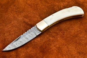 Custom Handmade Damascus Steel Blade, Back Lock, Folding Knife by Arham Cutlery | A-23 - Arham Cutlery