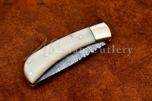 Cargar imagen en el visor de la galería, Custom Handmade Damascus Steel Blade, Back Lock, Folding Knife by Arham Cutlery | A-23 - Arham Cutlery
