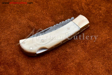 Cargar imagen en el visor de la galería, Custom Handmade Damascus Steel Blade, Back Lock, Folding Knife by Arham Cutlery | A-23 - Arham Cutlery
