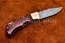 Cargar imagen en el visor de la galería, Custom Handmade Damascus Steel Blade, Back Lock, Folding Knife by Arham Cutlery | A-50 - Arham Cutlery
