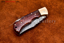 Cargar imagen en el visor de la galería, Custom Handmade Damascus Steel Blade, Back Lock, Folding Knife by Arham Cutlery | A-50 - Arham Cutlery
